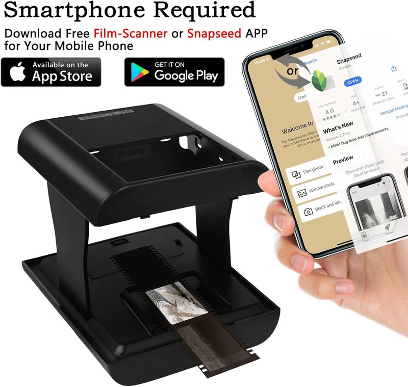 DGODRT Mobile Film Scanner, 35mm Slide and Negative Scanner for Old Slides to JPG, Suitable for iPhone and Smartphone, Support Editing and Sharing - Image 2